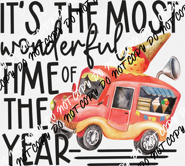 Most Wonderful Time Ice Cream Truck DTF Transfer - We Print U Press DTF Transfers