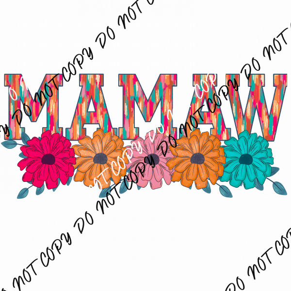 Mothers Day Floral Mom Titles - We Print U Press DTF Transfers