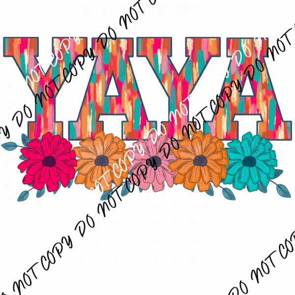 Mothers Day Floral Mom Titles - We Print U Press DTF Transfers