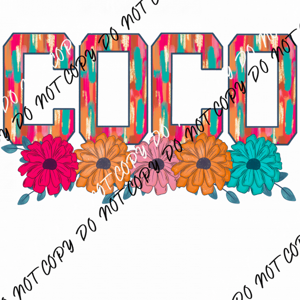 Mothers Day Floral Mom Titles - We Print U Press DTF Transfers