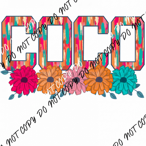 Mothers Day Floral Mom Titles - We Print U Press DTF Transfers