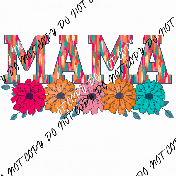 Mothers Day Floral Mom Titles - We Print U Press DTF Transfers