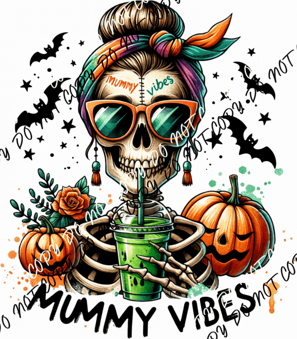 Mummy Vibes Skeleton DTF Transfer - We Print U Press DTF Transfers