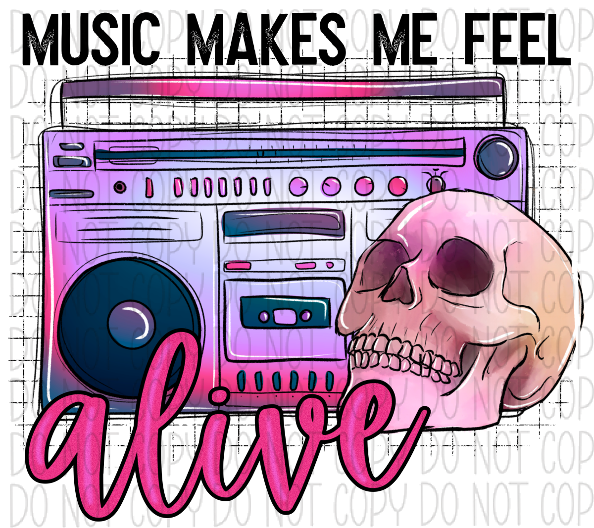 Music Makes Me Feel Alive Dtf Transfer