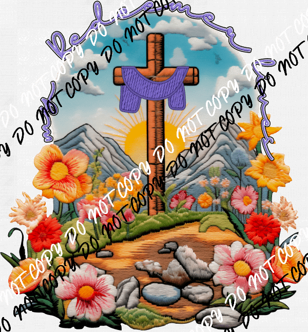 My Redeemer Lives faux embroidery DTF Transfer - We Print U Press DTF Transfers