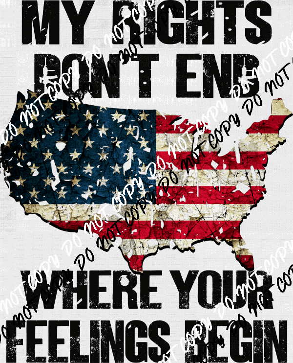 My Rights Don't End Where Your Feelings Begin DTF Transfer - We Print U Press DTF Transfers