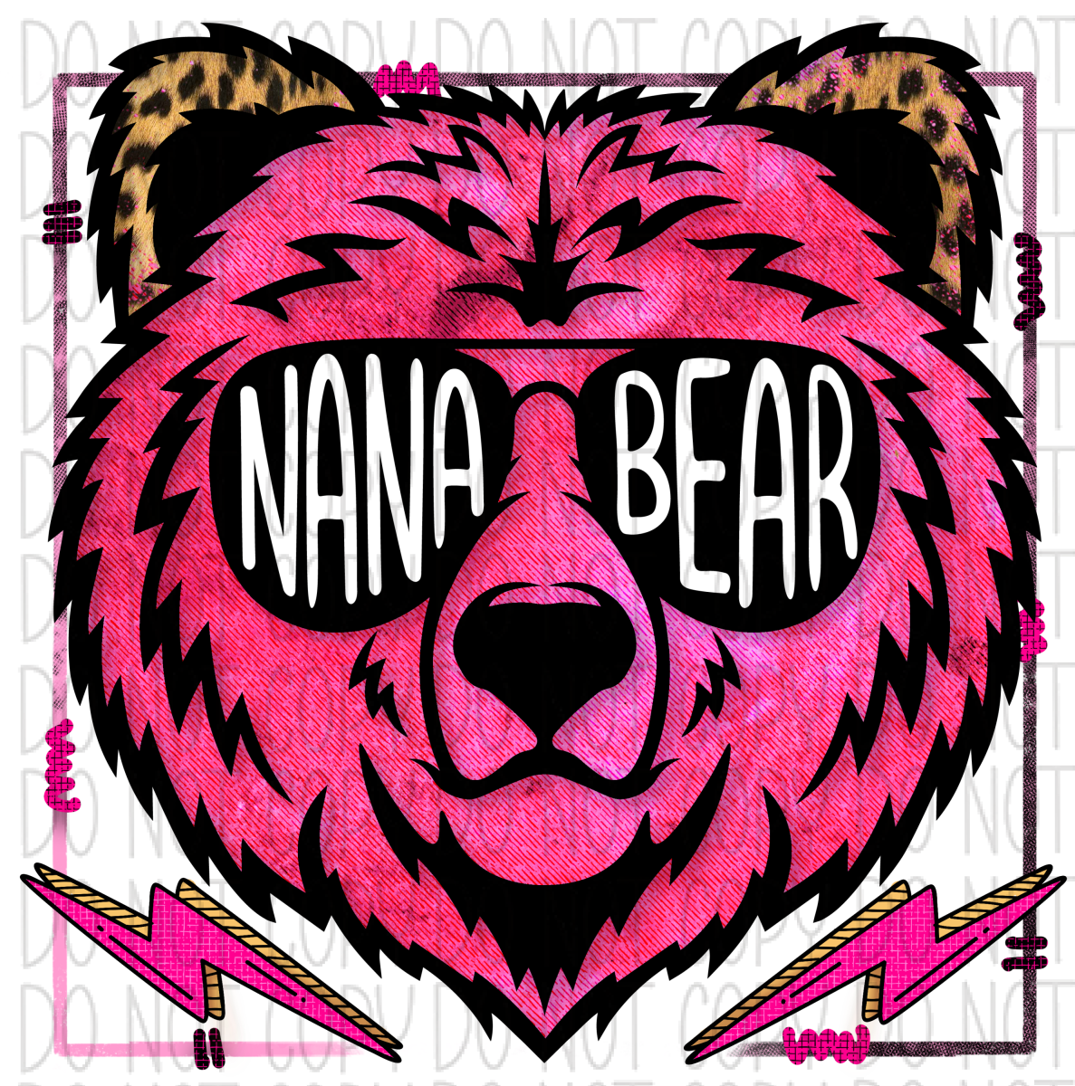 Nana Bear Pink Dtf Transfer