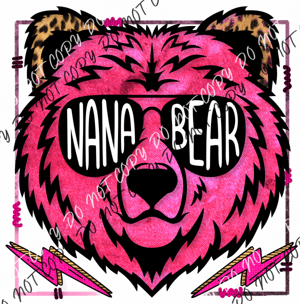 Nana Bear Pink DTF Transfer - We Print U Press DTF Transfers