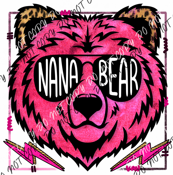 Nana Bear Pink Dtf Transfer