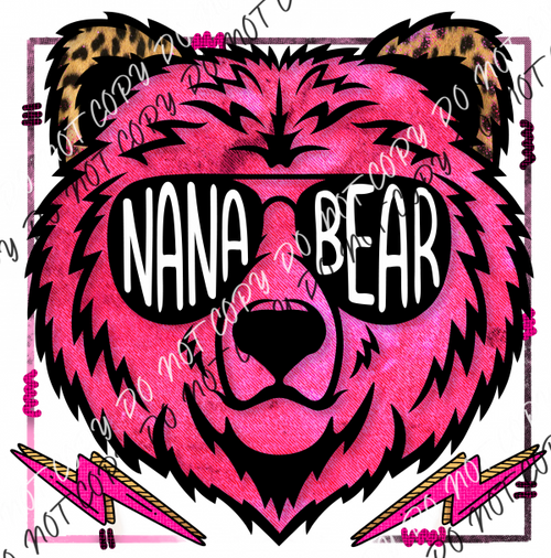 Nana Bear Pink Dtf Transfer