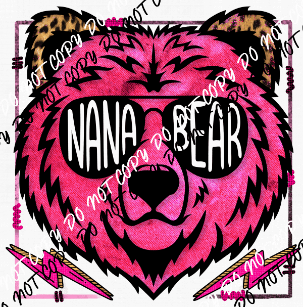 Nana Bear Pink DTF Transfer - We Print U Press DTF Transfers