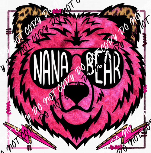 Nana Bear Pink DTF Transfer - We Print U Press DTF Transfers