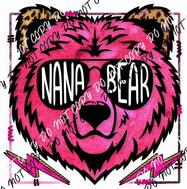 Nana Bear Pink DTF Transfer - We Print U Press DTF Transfers