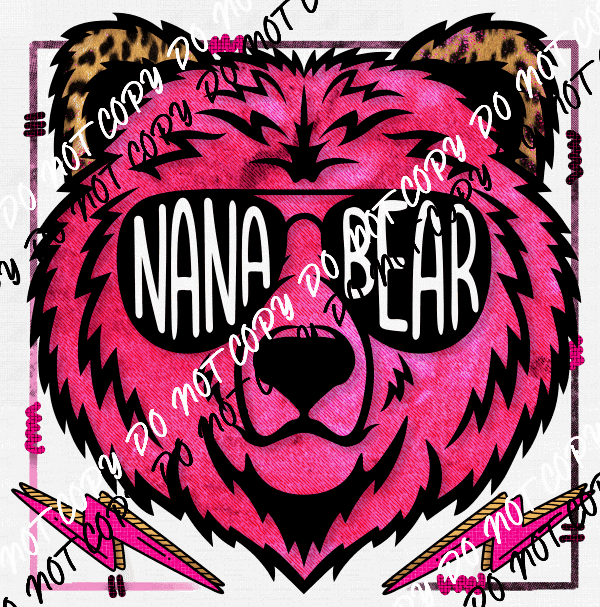 Nana Bear Pink DTF Transfer - We Print U Press DTF Transfers