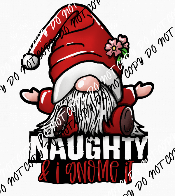 Naughty and I Gnome It DTF Transfer - We Print U Press DTF Transfers