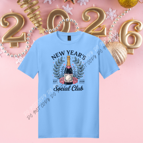 New Year’s Social Club T-Shirt Collection Carolina Blue / S Boutique Fashion