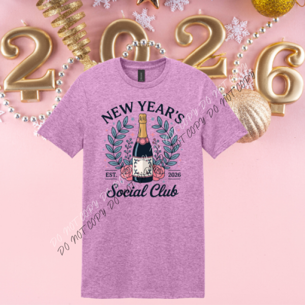 New Year’s Social Club T-Shirt Collection Heather Berry / S Boutique Fashion