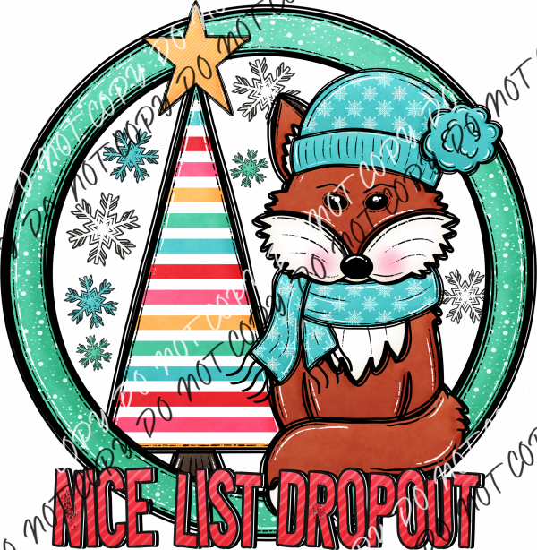 Nice List Dropout Fox Dtf Transfer Rtp Transfers