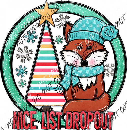 Nice List Dropout Fox Dtf Transfer Rtp Transfers