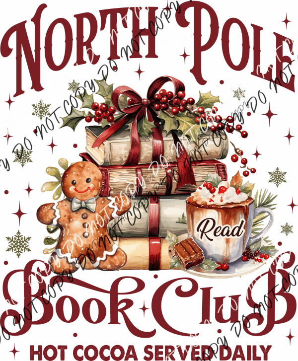 North Pole Book Club DTF Transfer - We Print U Press DTF Transfers