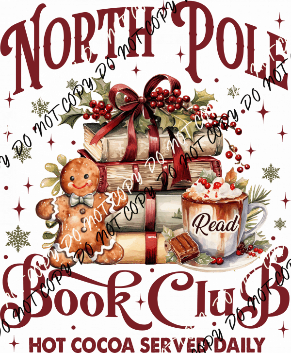 North Pole Book Club DTF Transfer - We Print U Press DTF Transfers