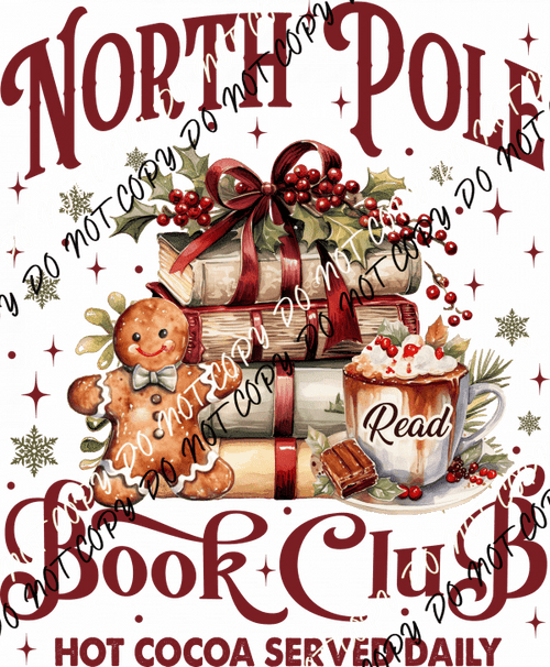 North Pole Book Club DTF Transfer - We Print U Press DTF Transfers