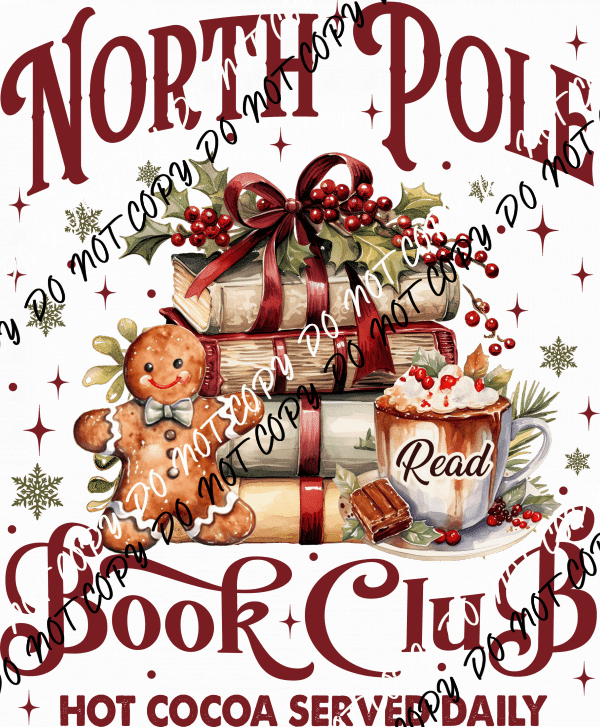 North Pole Book Club DTF Transfer - We Print U Press DTF Transfers
