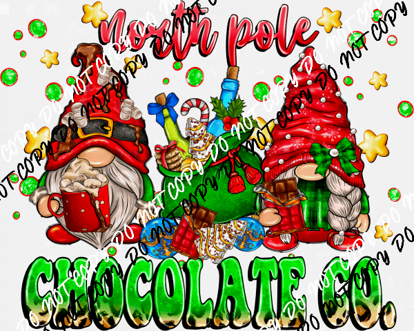 North Pole Chocolate Co. Gnomes DTF Transfer - We Print U Press DTF Transfers