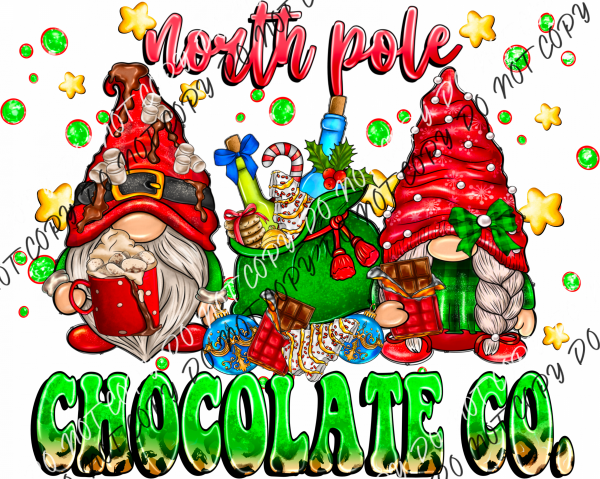 North Pole Chocolate Co. Gnomes Dtf Transfer Rtp Transfers