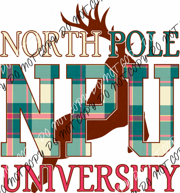 North Pole University Plaid Dtf Transfer Rtp Transfers