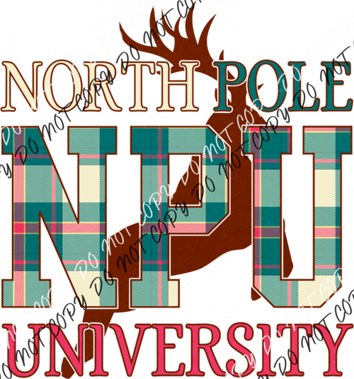 North Pole University Plaid Dtf Transfer Rtp Transfers