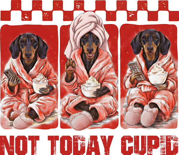 Not Today Cupid Dachshund DTF Transfer RTP DTF Transfers
