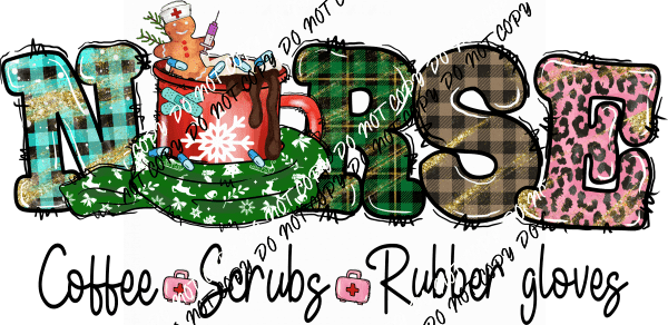 Nurse Christmas Mug DTF Transfer - We Print U Press DTF Transfers