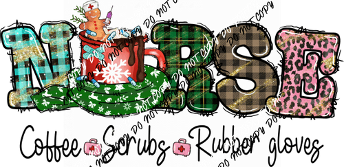 Nurse Christmas Mug DTF Transfer - We Print U Press DTF Transfers