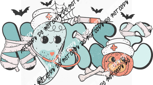 Nurse Halloween Cute Font DTF Transfer - We Print U Press DTF Transfers