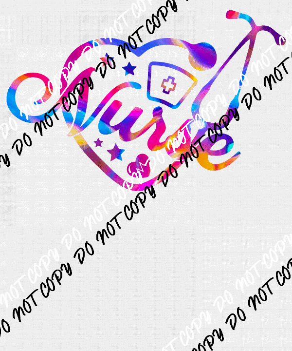Nurse Heart bright colors DTF Transfer - We Print U Press DTF Transfers