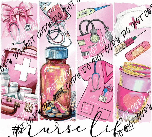 Nurse Life Brush Stroke DTF Transfer - We Print U Press DTF Transfers