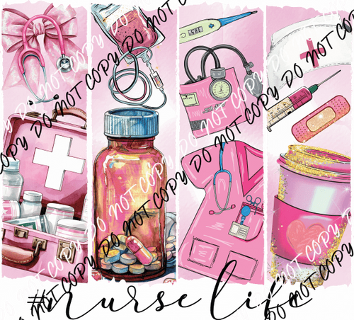 Nurse Life Brush Stroke DTF Transfer - We Print U Press DTF Transfers
