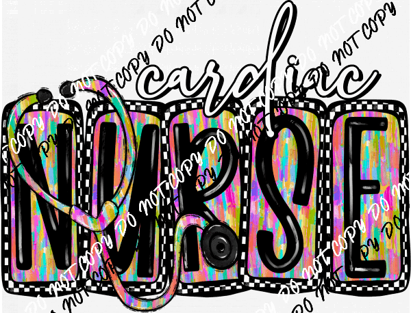 Nurse Medical Titles Stethoscope Design DTF Transfer (See Title Options) - We Print U Press DTF Transfers