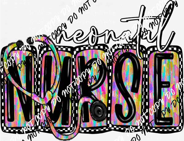 Nurse Medical Titles Stethoscope Design DTF Transfer (See Title Options) - We Print U Press DTF Transfers