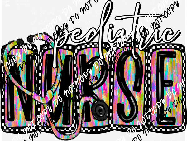 Nurse Medical Titles Stethoscope Design DTF Transfer (See Title Options) - We Print U Press DTF Transfers