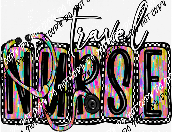 Nurse Medical Titles Stethoscope Design DTF Transfer (See Title Options) - We Print U Press DTF Transfers