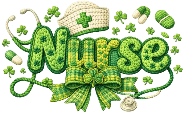 Nurse Shamrock Lucky DTF Transfer - RTP DTF Transfer