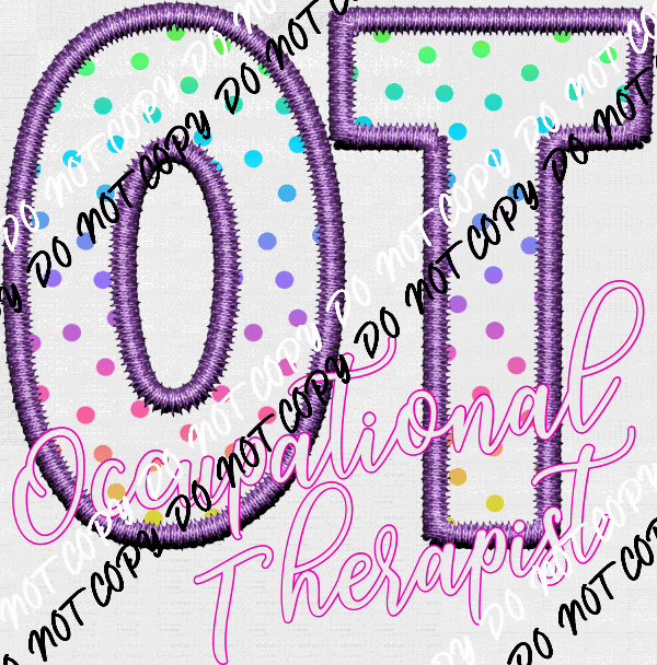 Occupational Faux Embroidery (Choose Occupation) - We Print U Press DTF Transfers