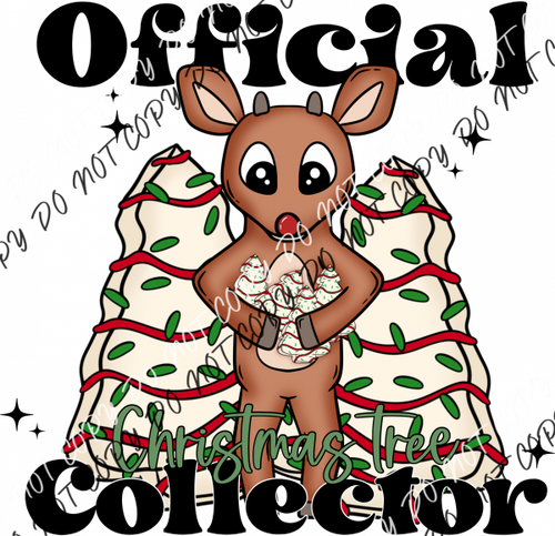 Official Christmas Tree Collector Deer Dtf Transfer Rtp Transfers