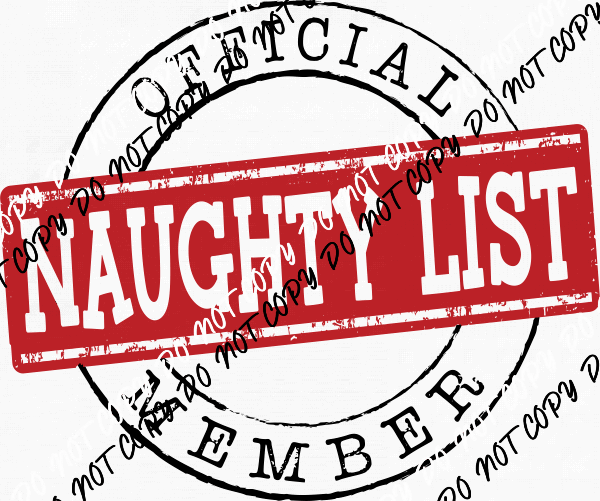 Official Naughty List Member DTF Transfer - We Print U Press DTF Transfers