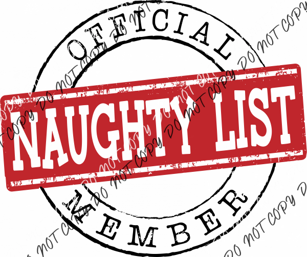 Official Naughty List Member Dtf Transfer Transfers