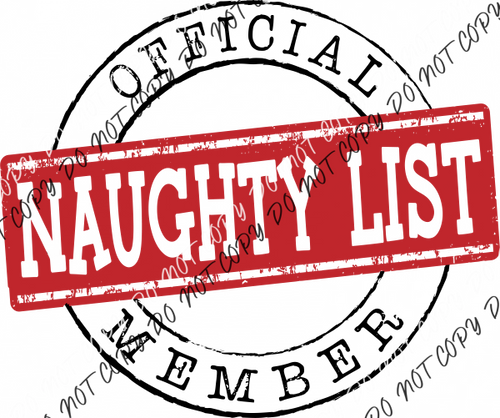 Official Naughty List Member Dtf Transfer Transfers