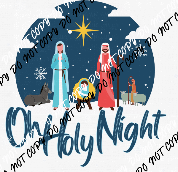 Oh Holy Night Scene DTF Transfer - We Print U Press DTF Transfers