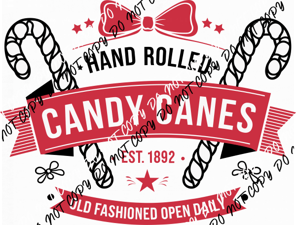 Old Fashioned Candy Canes DTF Transfer - We Print U Press DTF Transfers